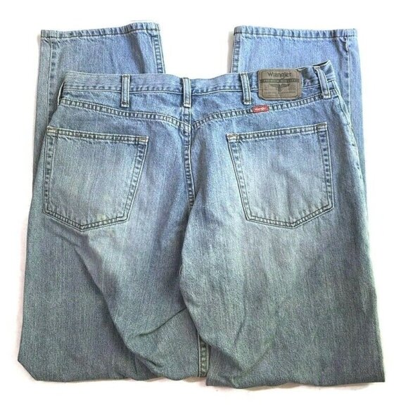 Wrangler Relaxed Fit Mens Jeans 38x32 Work Wear High Rise Boot Cut - Picture 2 of 6